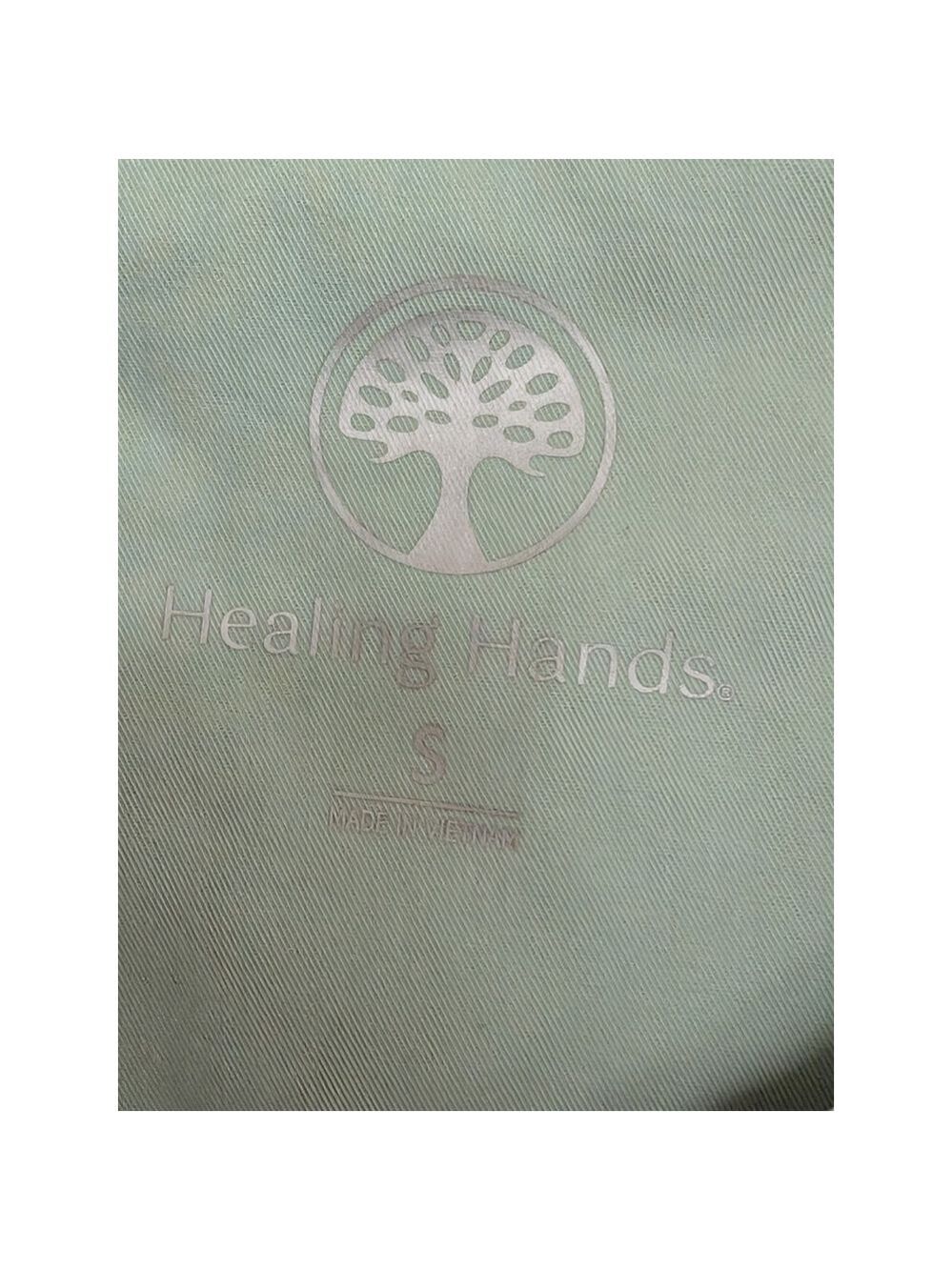 Healing Hands Ivy Watercolor Medallion Print Scrubs Top Size S Two Way Stretch - Picture 10 of 11